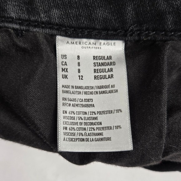 American Eagle Super Hi-Rise Jeggings‎ 360 Stretch Black Wash Jeans Size 8 - Picture 4 of 14
